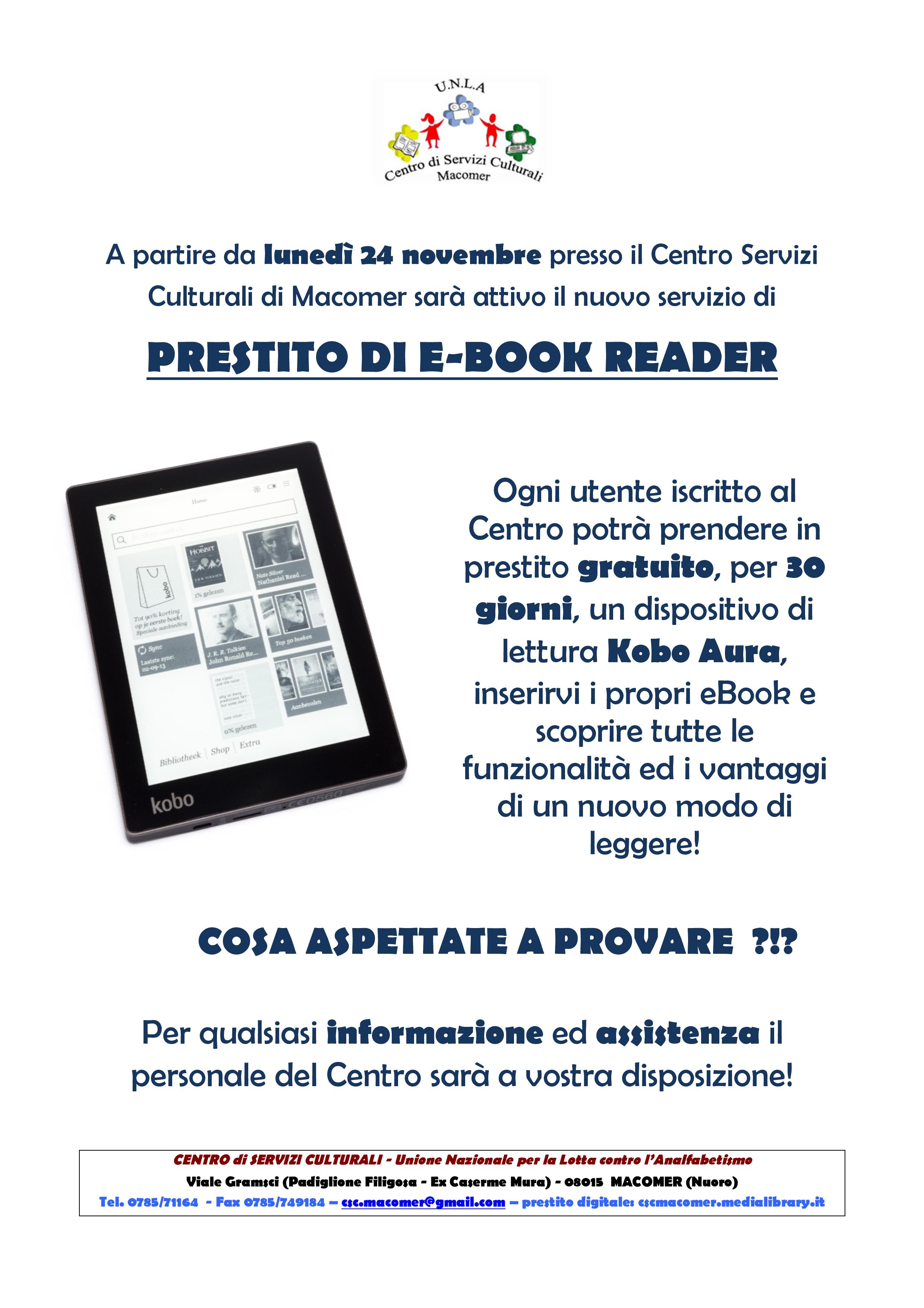 Prestito gratuito dei dispositivi di lettura per ebook