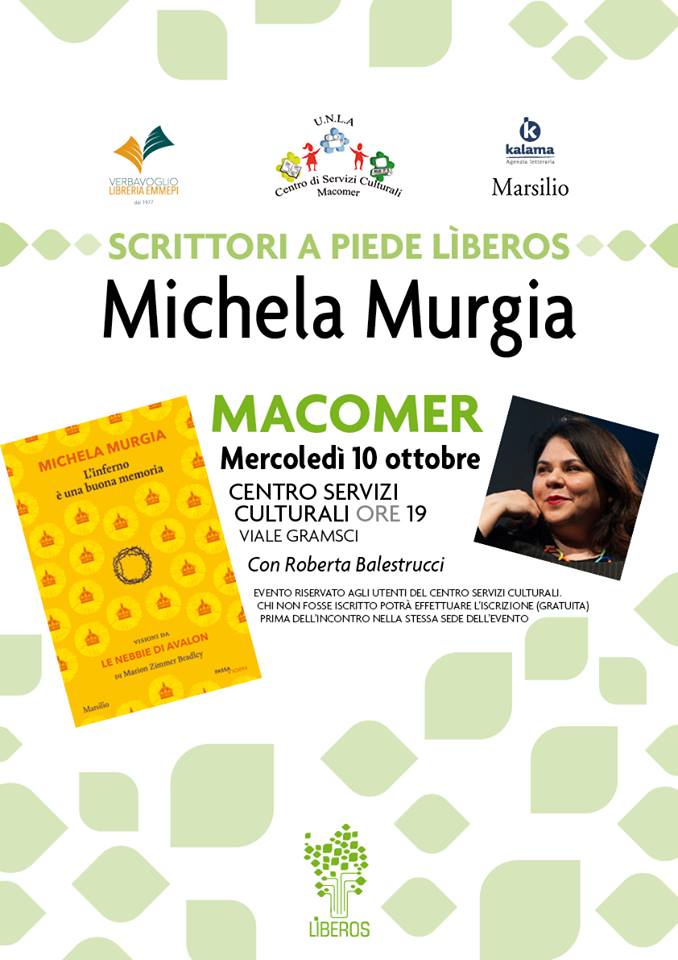 Michela Murgia “L’inferno è una buona memoria”. 10 Otttobre ore 19