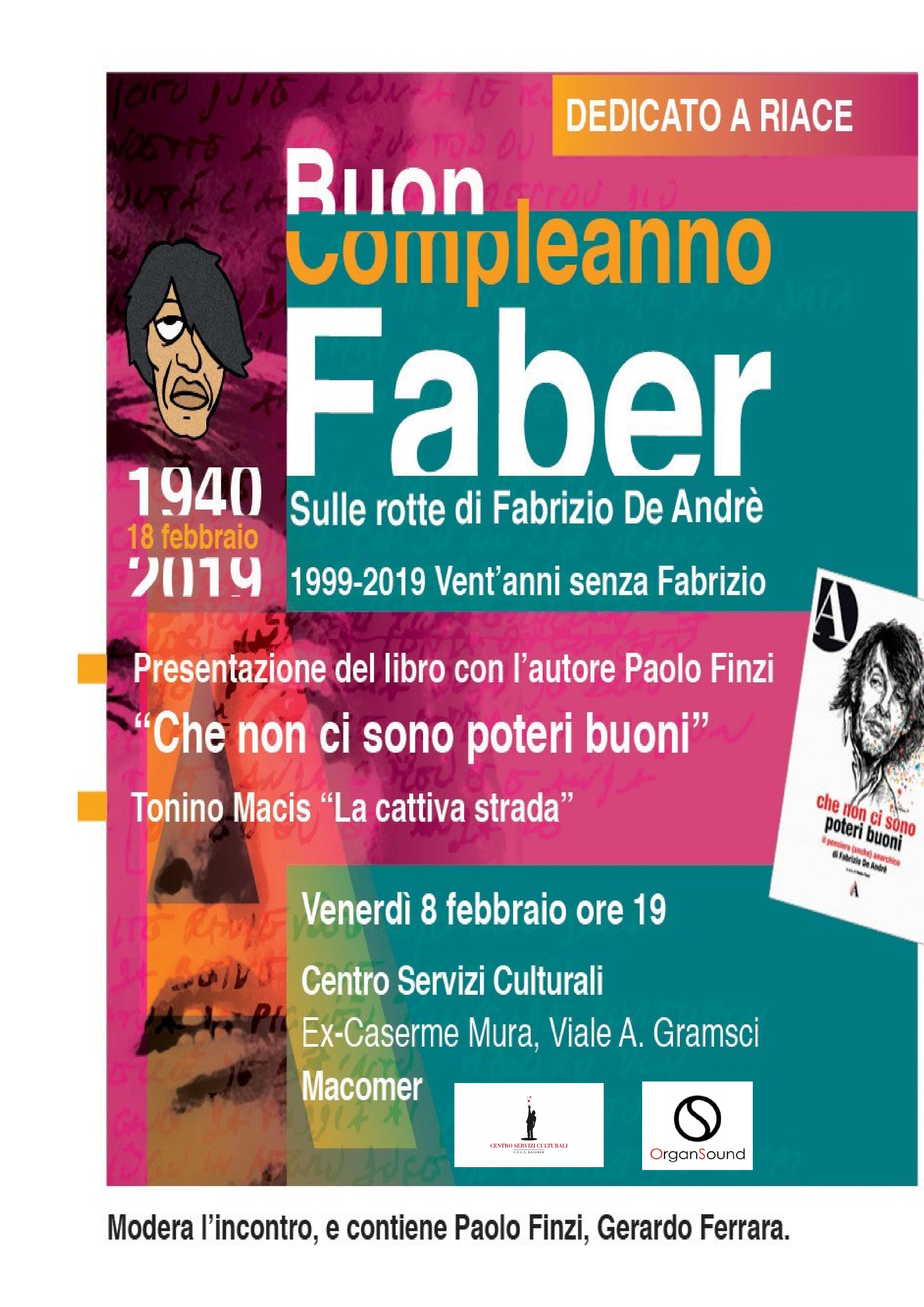 Buon compleanno Faber 2019 Venerdì 8 Febbraio ore 19