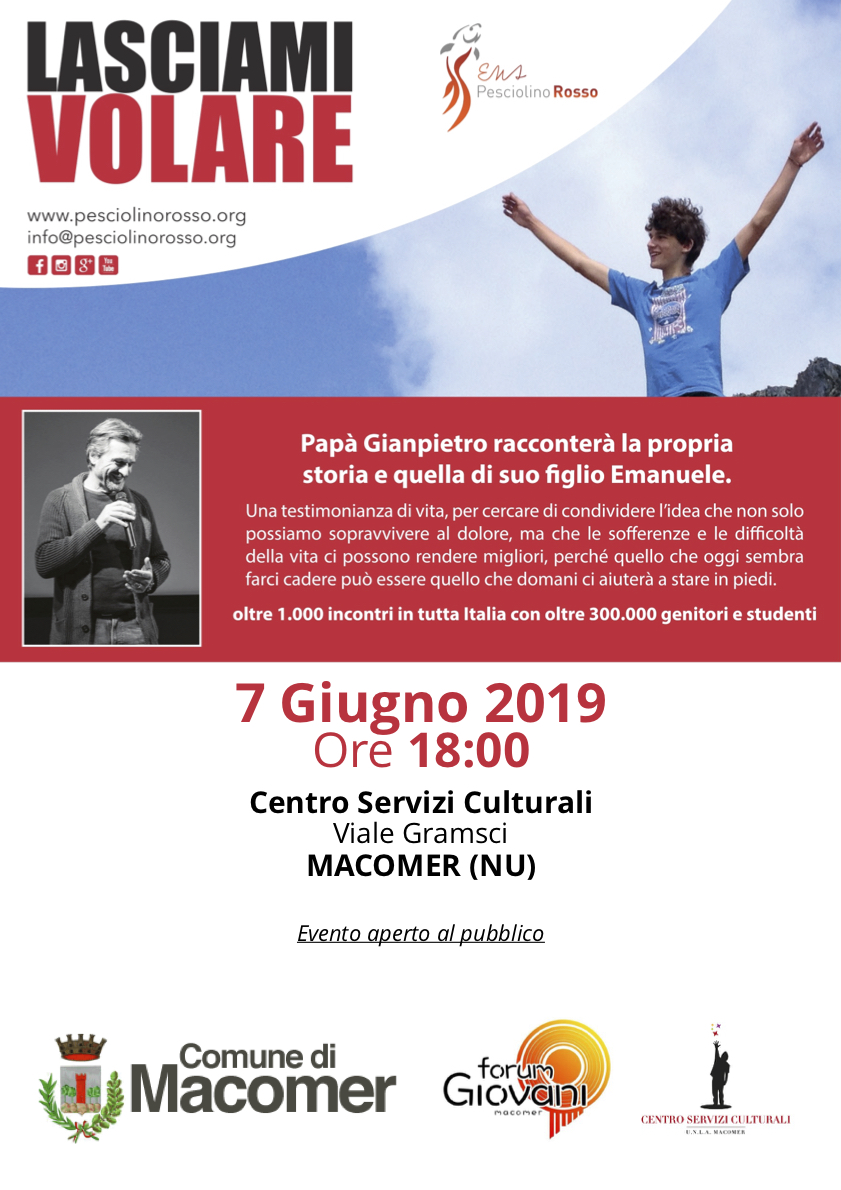 “Lasciami volare” di Gian Pietro Ghidini – Venerdì 7 Giugno ore 18