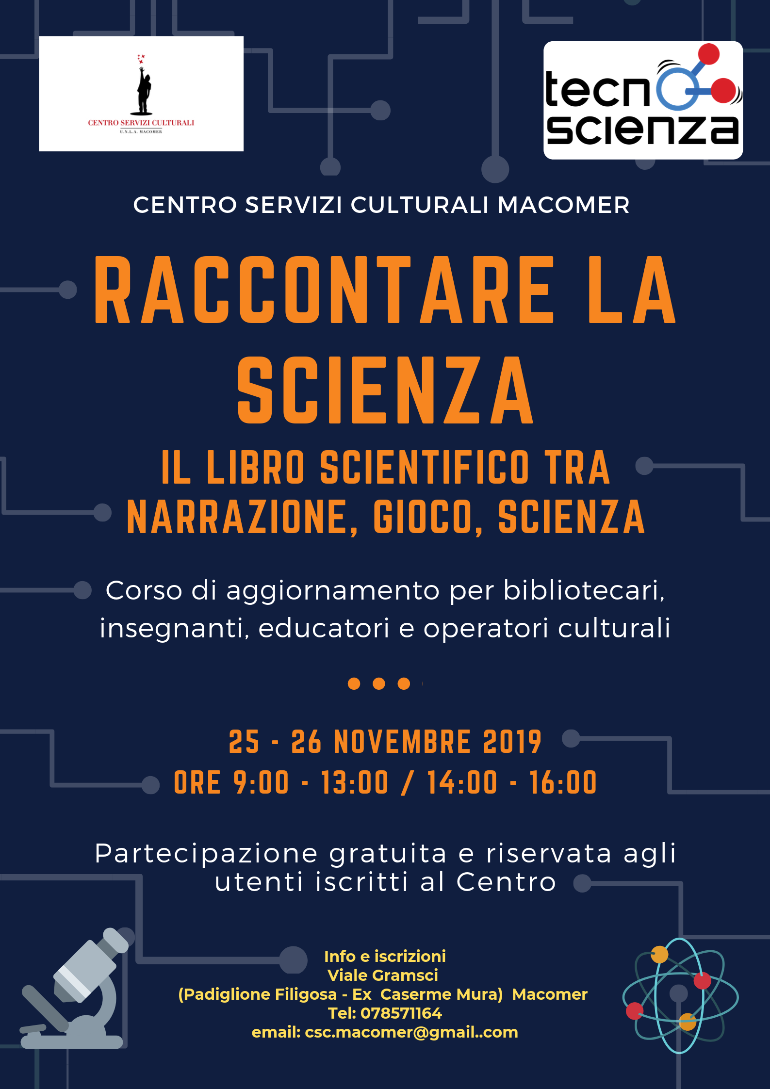 “Raccontare la scienza. Il libro scientifico  tra narrazione, gioco e scienza” 25 – 26 Novembre 2019