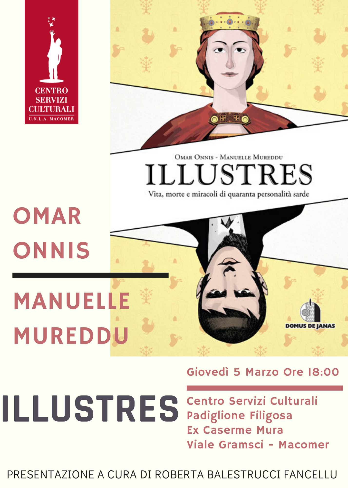 “Illustres – Vita, morte e miracoli di quaranta personalità sarde” 5 Marzo ore 18:30