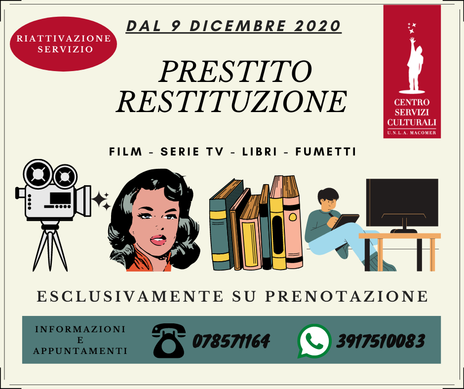 Riattivazione del servizio di prestito a partire dal 9 dicembre.