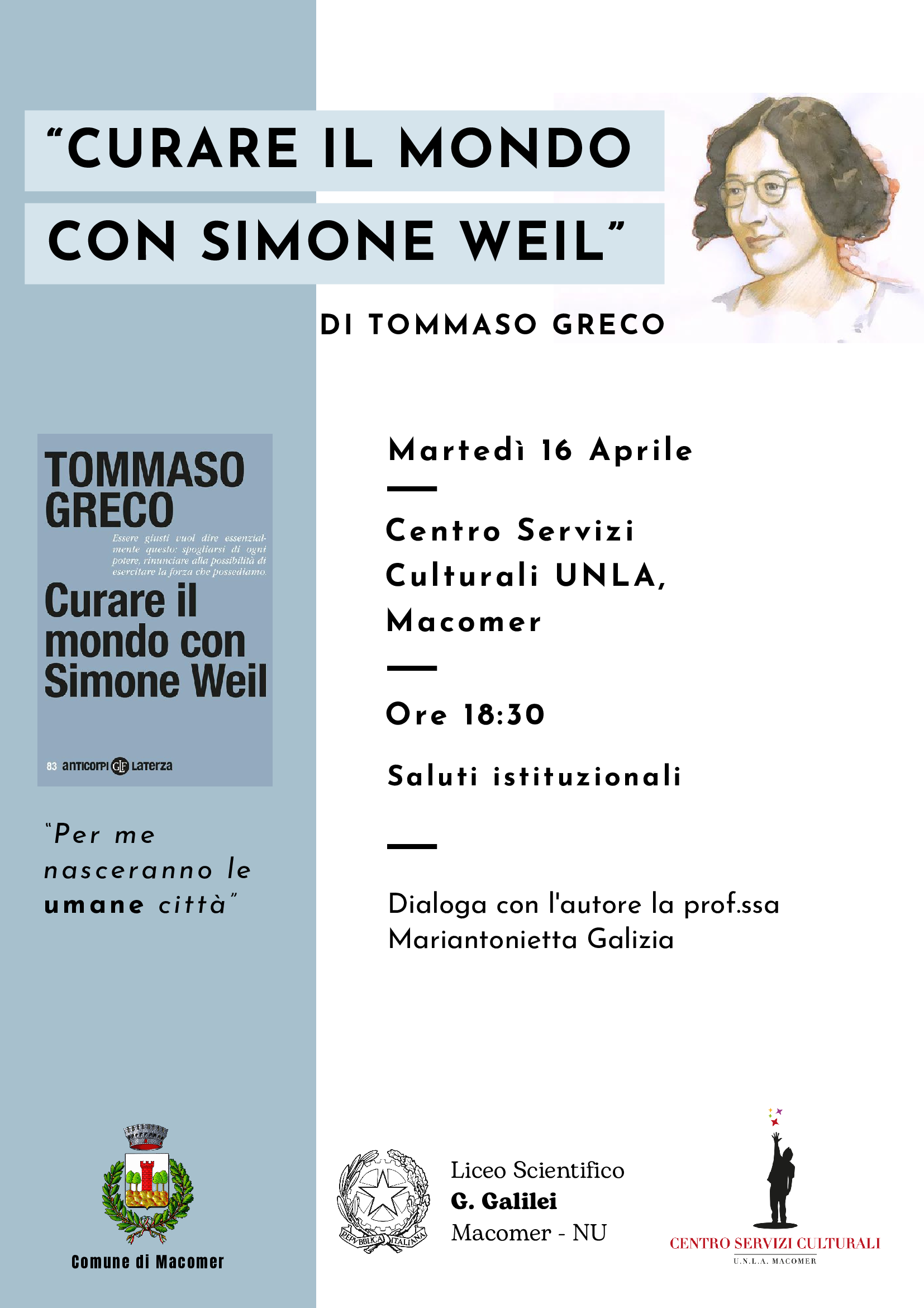 Presentazione “Curare il Mondo con Simone Weil” di Tommaso Greco