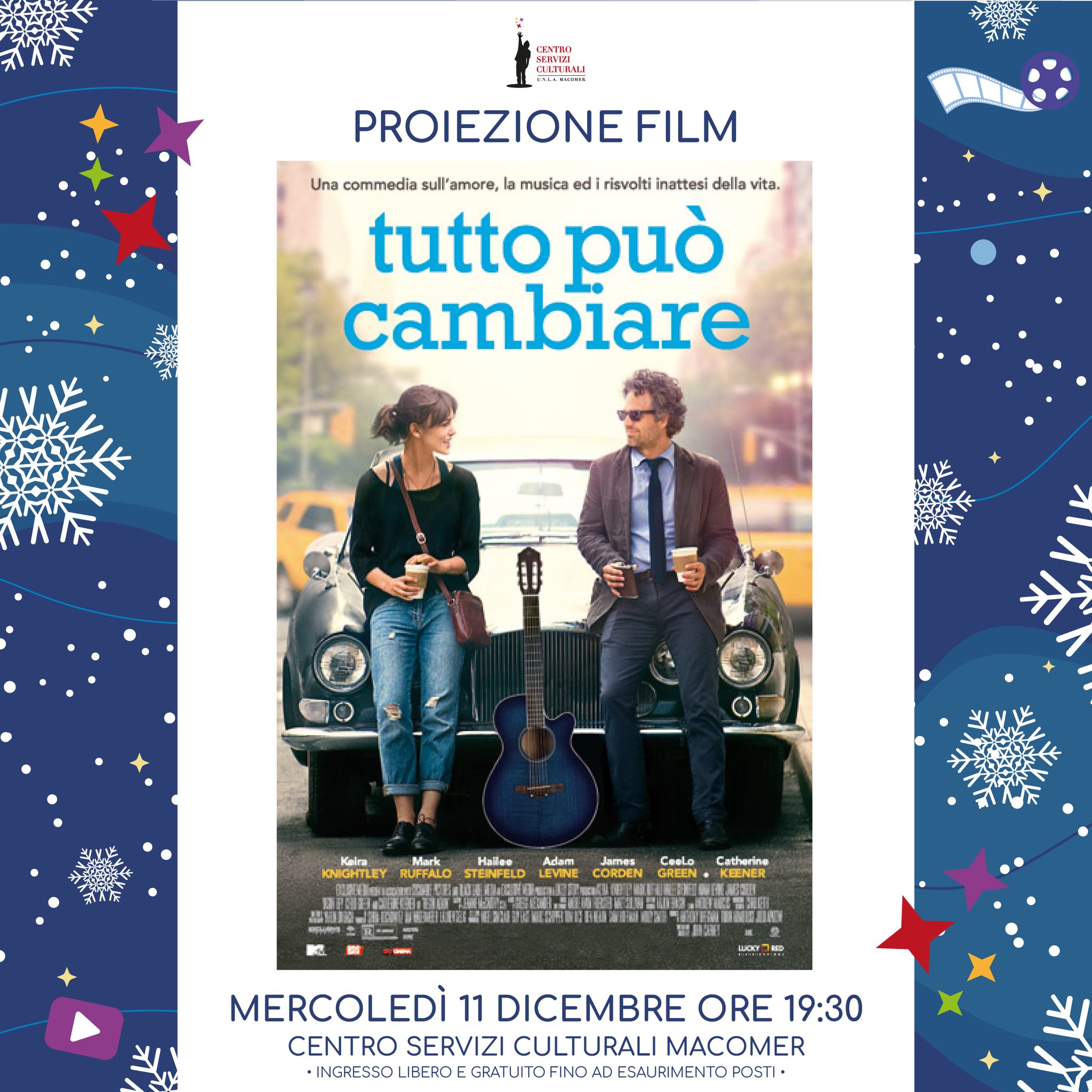 Proiezione film “Tutto può cambiare” di John Carney