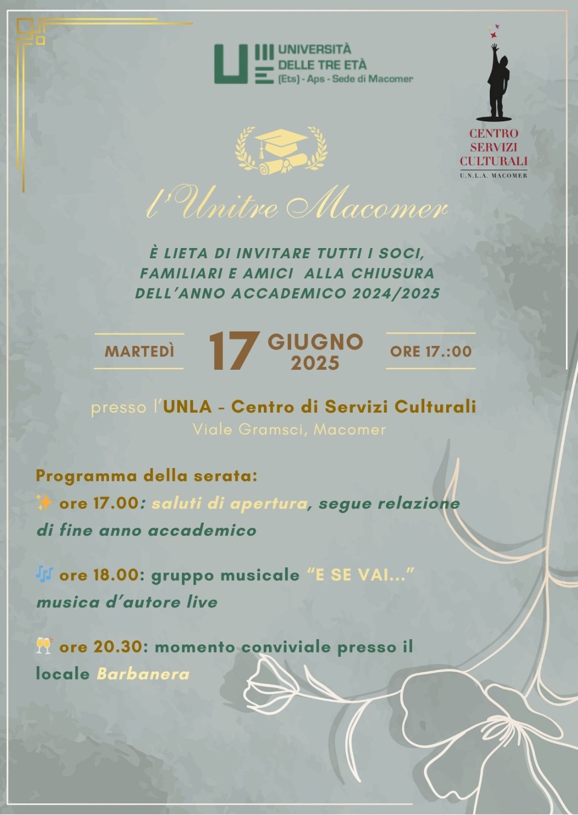 Chiusura dell’anno accademico dell’ Unitre di Macomer